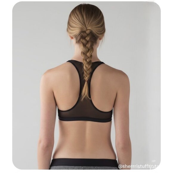 lululemon athletica Other - NWOT Lululemon Flow Rider Racerback Black Swim Top Bra Aquelu Fabric A/B Cup 6 S